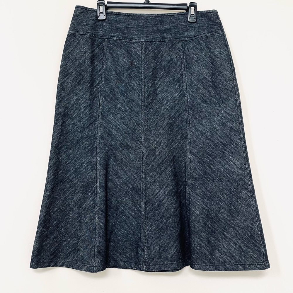 Talbots Classic A-line Gored Dark Wash Denim 100% Cotton Skirt. Size: 12
